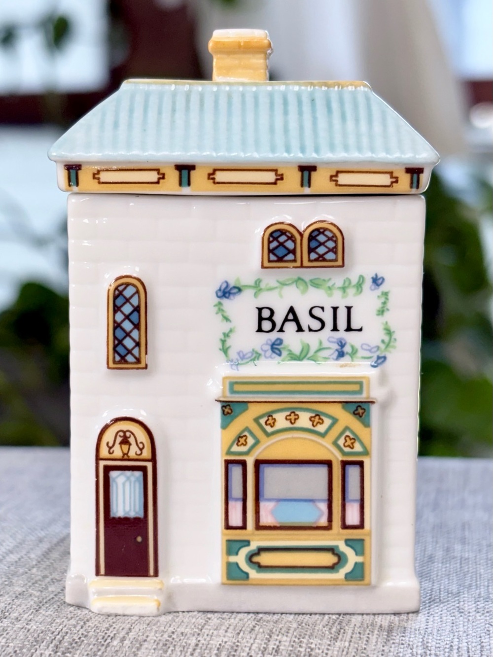 Vintage 1989 Lenox Spice Village “Basil” Jar House